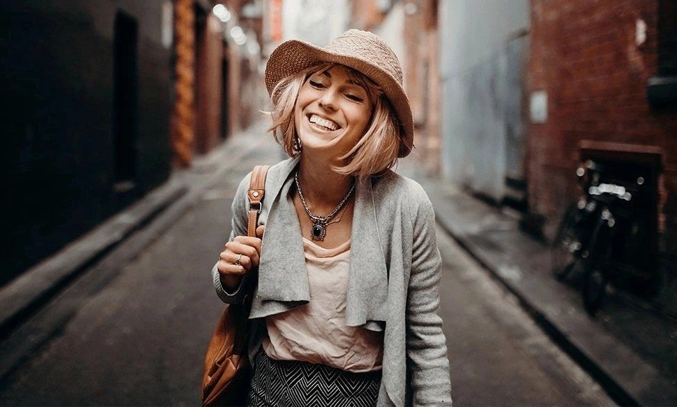 woman wearing hat